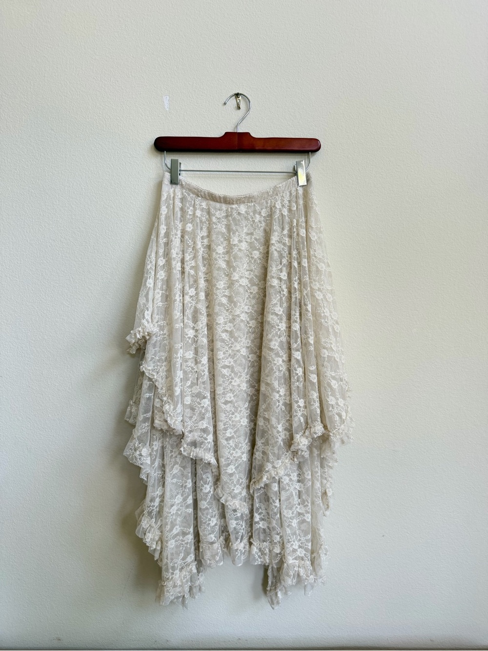 Free People Intimately French Courtship Lace Maxi Skirt Cream Small S - Picture 2 of 13